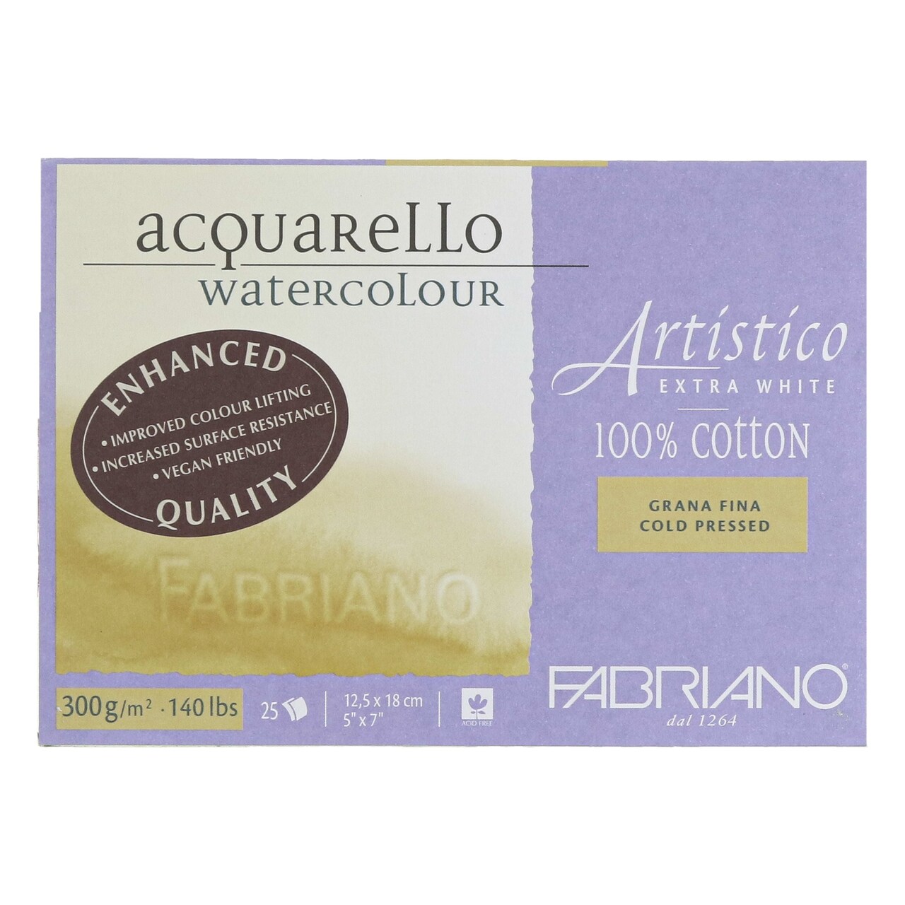 Fabriano Artistico Extra White Watercolor Block, 140 lb./300 gsm
